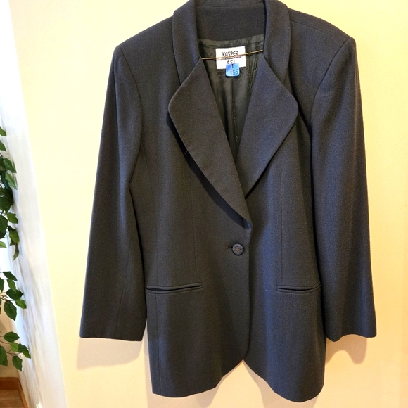 Kasper Classic Grey Woman's Jacket/Blazer, Size 12 - Picture 6 of 7